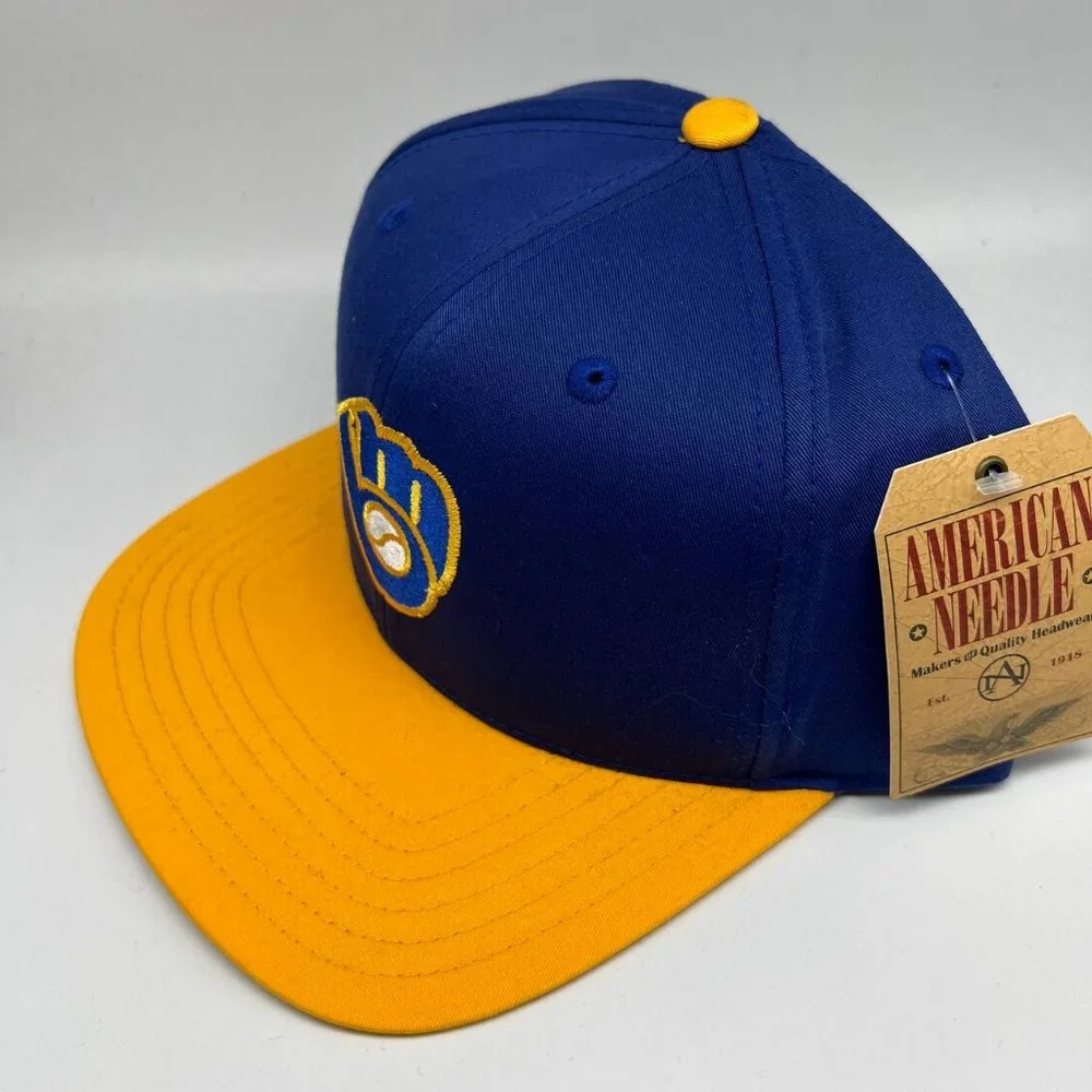 Vintage Milwaukee Brewers MLB American Needle Hat‎ Snapback Cap New Men